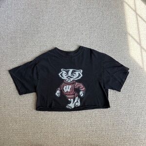 Vintage Champion Wisconsin cropped T-shirt